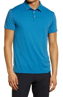 Barbell Apparel Men's Havok Stretch Solid Golf Polo Steel Blue at Nordstrom,