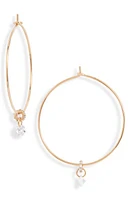 Nordstrom Floating Cubic Zirconia Hoop Earrings in Clear- Gold at Nordstrom