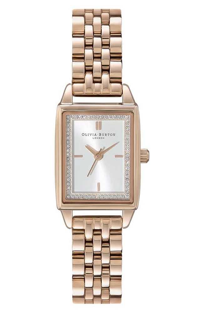 Olivia Burton Classics Rectangular Bracelet Watch, 20mm in White at Nordstrom