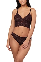 Fleur'T Lace Longline Bralette & Brazilian Panties Set in Cocoa/Pecan at Nordstrom, Size X-Large