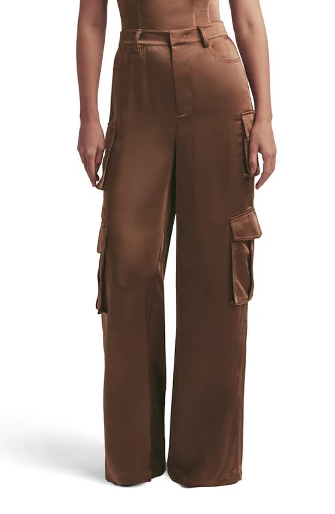 Favorite Daughter Satin Cargo Pants Macchiato at Nordstrom,