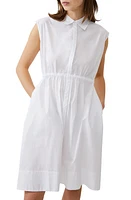 French Connection Rhodes Sleeveless Cotton Poplin Shirtdress in Linen White at Nordstrom, Size Small