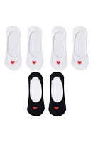 HIGH HEEL JUNGLE Assorted 3-Pack Secret Heart No Show Socks in Black White at Nordstrom