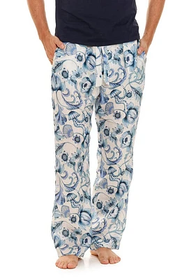 The Lazy Poet Drew Blue Medusa Linen Pajama Pants at Nordstrom, Size X-Large