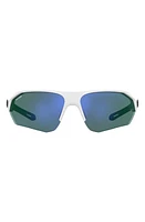 Under Armour 72mm Polarized Sport Sunglasses in White Black /Green at Nordstrom