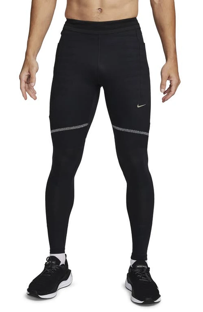 Nike Dri-FIT Run Division Running Tights in Black/Dark Stucco at Nordstrom, Size X-Small