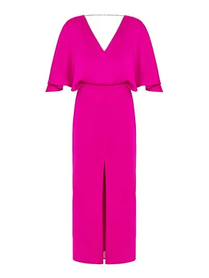 Nocturne Embellished V-Neck Dress in Bright Pink at Nordstrom, Size Small