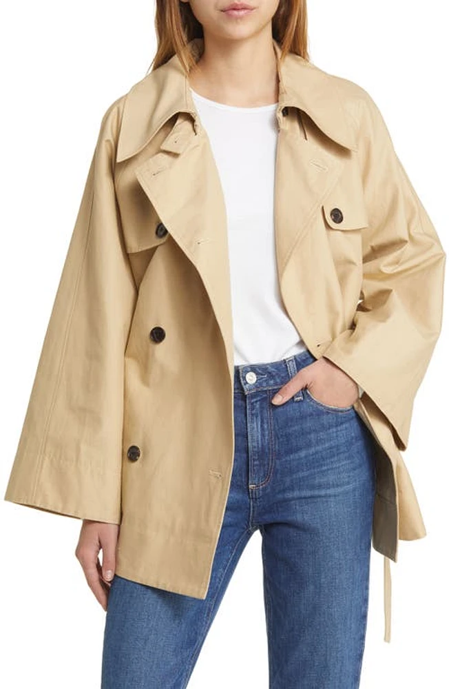 Rails Lucien Cotton & Linen Short Trench Coat Khaki at Nordstrom,