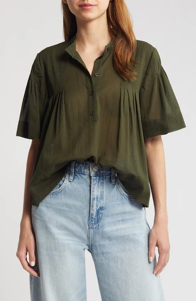 FRAME Pintuck Front Button Top at Nordstrom,