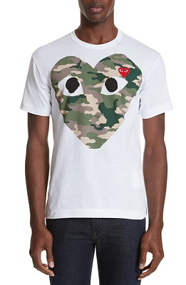 Comme des Garçons PLAY Camo Big Heart Graphic Tee White 1 at Nordstrom,