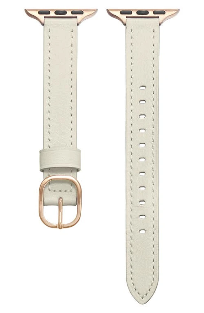 The Posh Tech Leather Apple Watch Watchband in White at Nordstrom