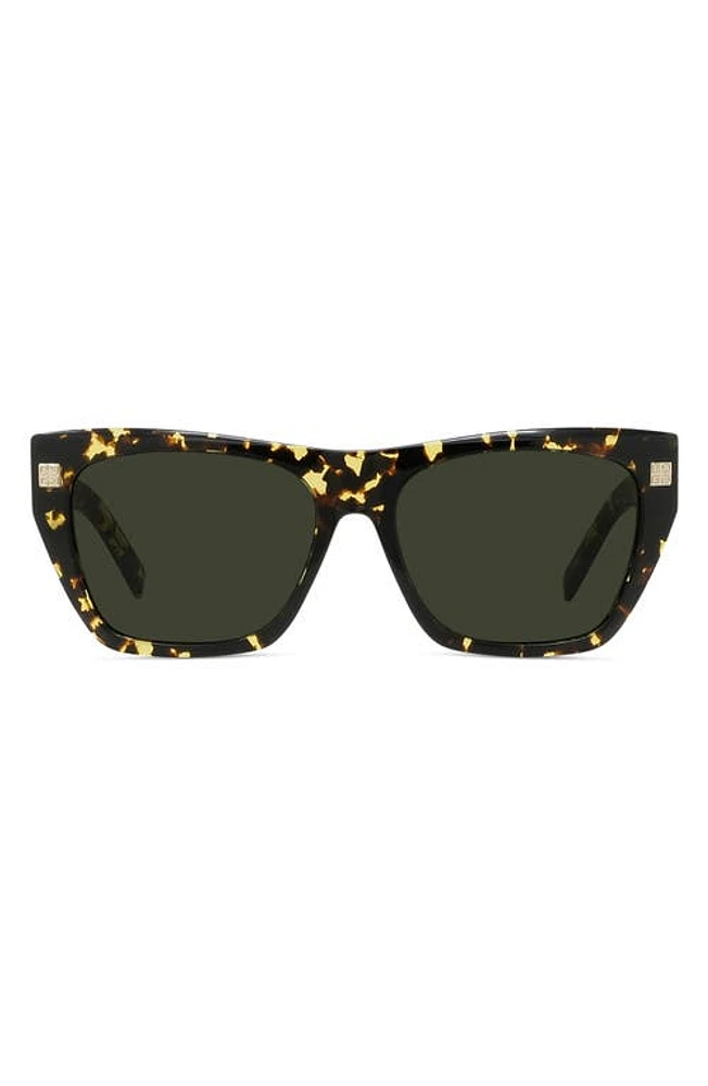 Givenchy GV Day Square Sunglasses in Havana /Green at Nordstrom