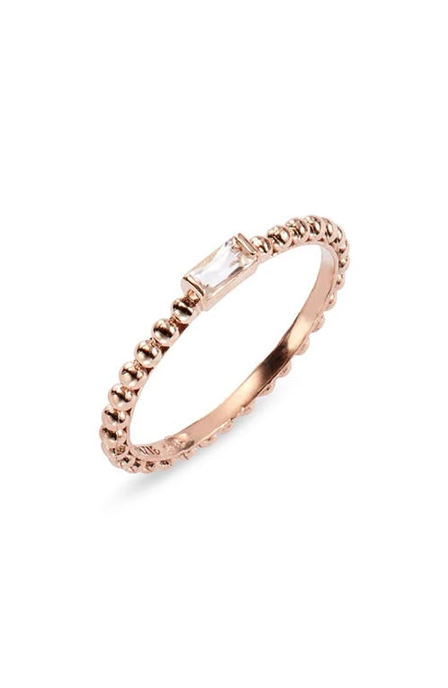 Anzie Dew Drop Topaz Baguette Stacking Ring in Rose Gold at Nordstrom, Size 6