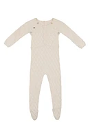 Manière Diamond Stitch Cotton Footie in Ivory at Nordstrom, Size 9M