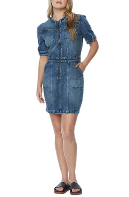 Wash Lab Denim Race Puff Sleeve Denim Sheath Dress in City Blue at Nordstrom, Size Large