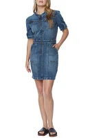 Wash Lab Denim Race Puff Sleeve Denim Sheath Dress in City Blue at Nordstrom, Size Large