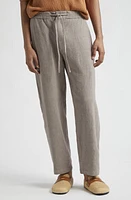 De Bonne Facture Lounge Drawstring Linen & Wool Trousers Taupe at Nordstrom, Us