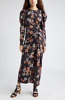 Ulla Johnson Amalie Floral Long Sleeve Silk Maxi Dress in Lune at Nordstrom, Size 2