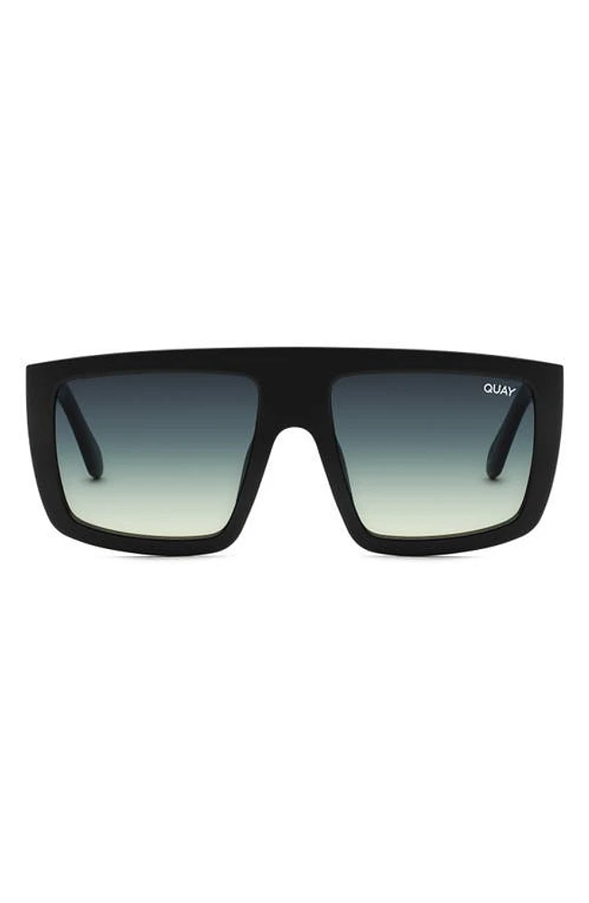 Quay Australia Get in Line 58mm Gradient Shield Sunglasses in Black /Smoke at Nordstrom