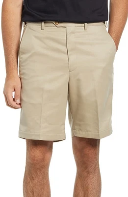 Berle Flat Front Shorts Tan at Nordstrom,