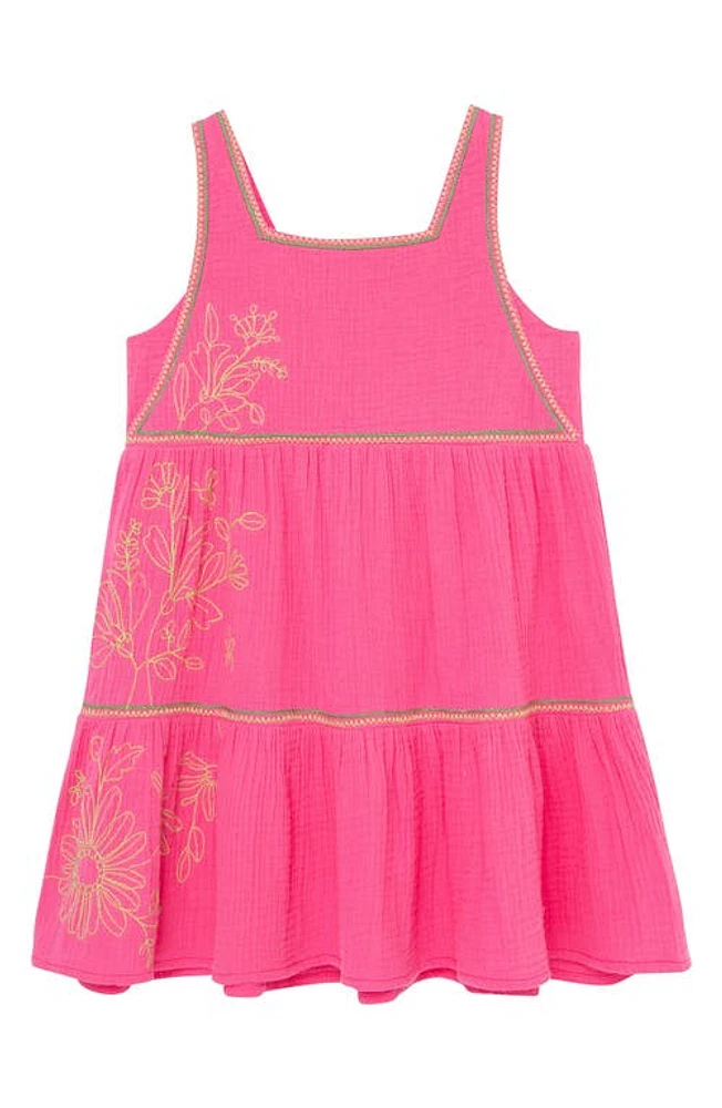 Peek Aren'T You Curious Tiered Embroidered Dress in Pink at Nordstrom, Size 12