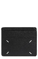 Maison Margiela Four-Stitch Leather Card Case in Black at Nordstrom