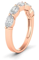 HauteCarat Oval Lab Created Diamond Half Eternity Ring in 1.08 Ctw Rose Gold at Nordstrom