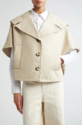 Max Mara Canossa Cotton Gabardine Cape Jacket Sand at Nordstrom,