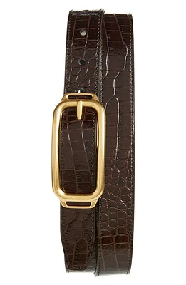 TOM FORD Stadium Buckle Croc Embossed Patent Leather Belt at Nordstrom, Eu