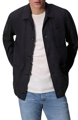 rag & bone Evan Linen Chore Jacket Black at Nordstrom,