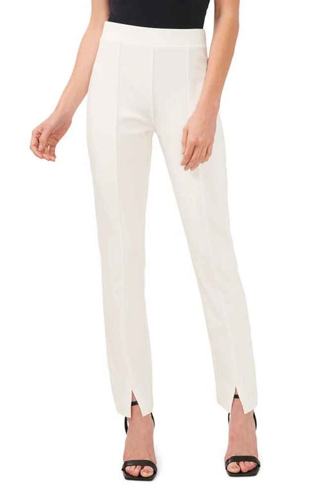 CeCe Straight Leg Ponte Pants in New Ivory at Nordstrom, Size Medium