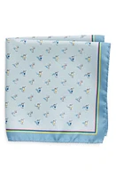 Eton Cocktail Print Silk Pocket Square in Light Pastel Blue at Nordstrom