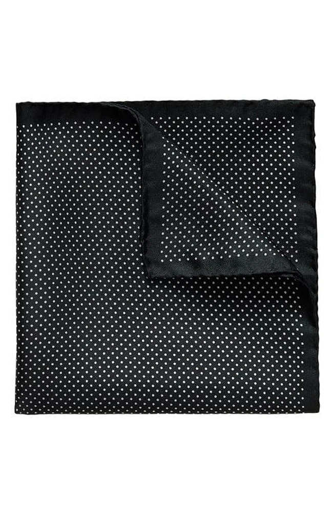 Eton Dot Silk Pocket Square in Black at Nordstrom