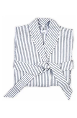 Matouk Matteo Stripe Robe in Sea at Nordstrom