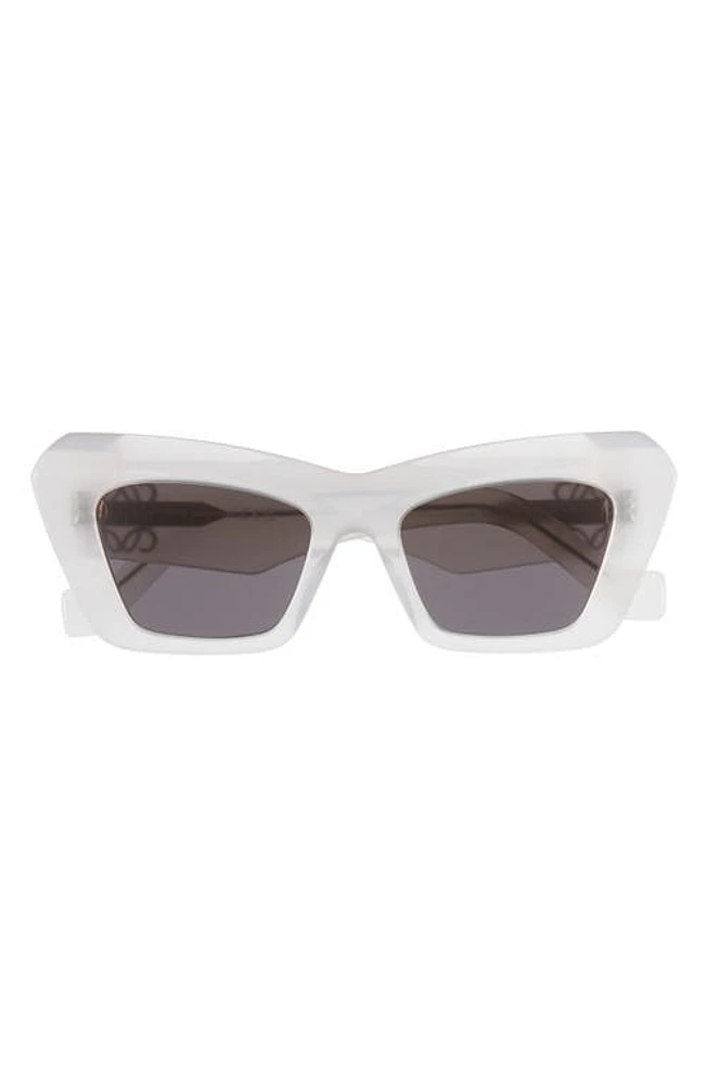 Loewe Anagram 51mm Cat Eye Sunglasses in Milky White at Nordstrom