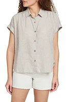 Faherty Breeze Button-Up Shirt Tan Petite at Nordstrom,