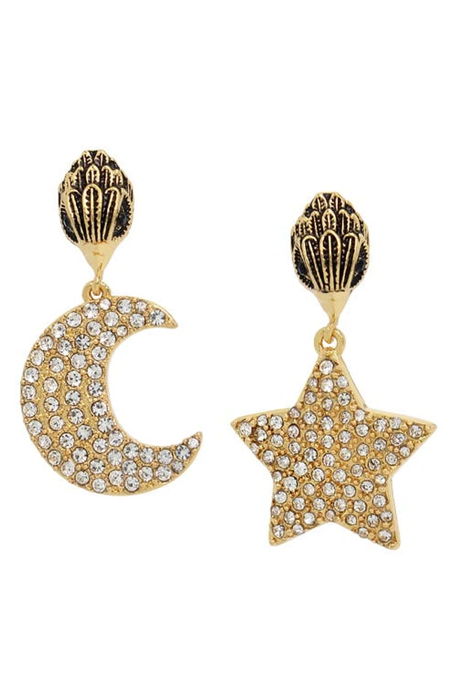 Kurt Geiger London Star & Moon Mismatched Drop Earrings in Crystal at Nordstrom