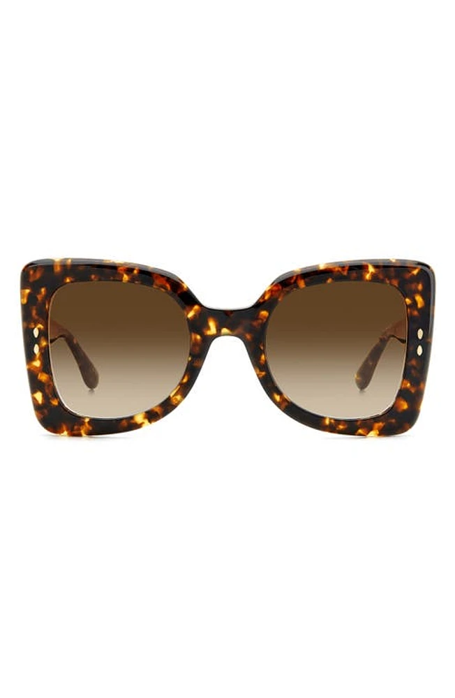 Isabel Marant The New 52mm Gradient Square Sunglasses in Havana/Brown Gradient at Nordstrom