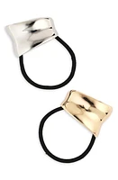 Tasha Assorted 3-Pack Ponytail Holders in Silver Gold at Nordstrom