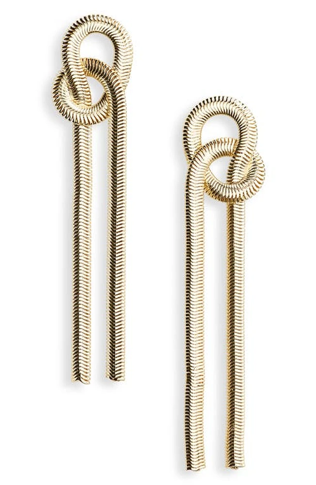 Nordstrom Knotted Snake Chain Linear Drop Earrings in Gold at Nordstrom