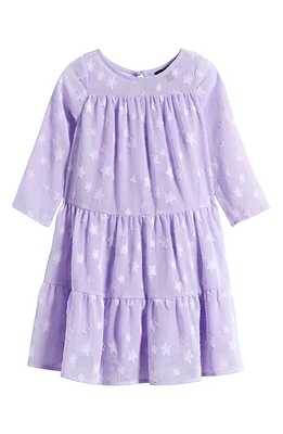 Ava & Yelly Kids' Star Long Sleeve Tiered Party Dress Lavender at Nordstrom,