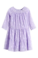 Ava & Yelly Kids' Star Long Sleeve Tiered Party Dress Lavender at Nordstrom,