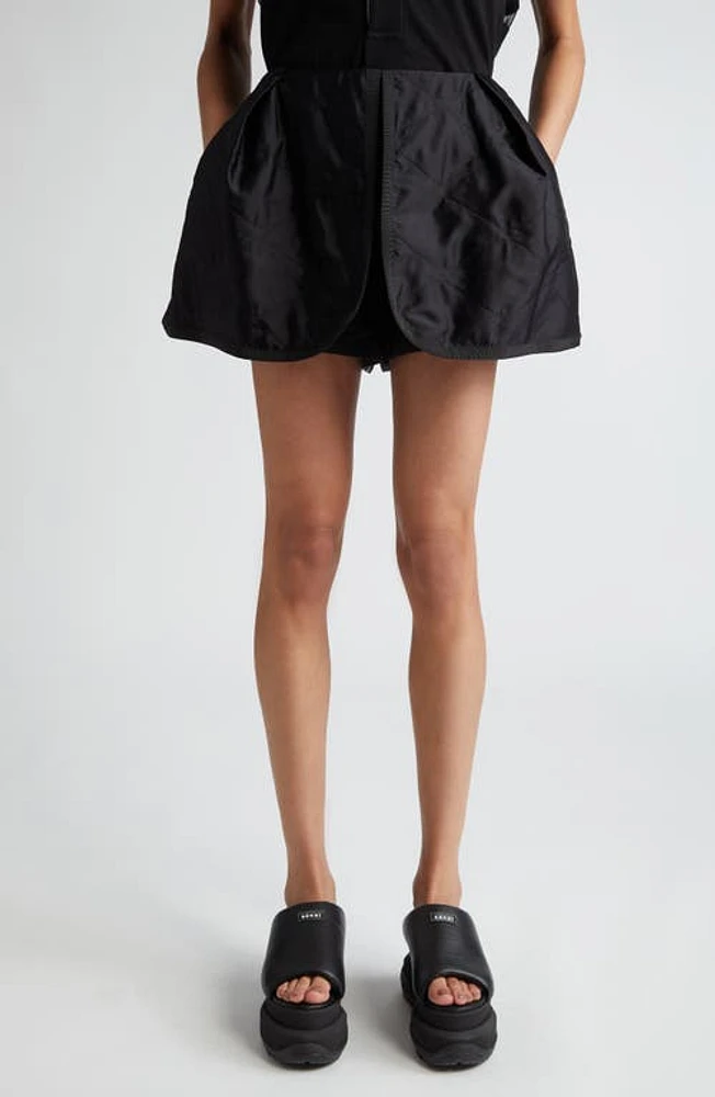 Sacai Quilted Satin Shorts Black at Nordstrom,