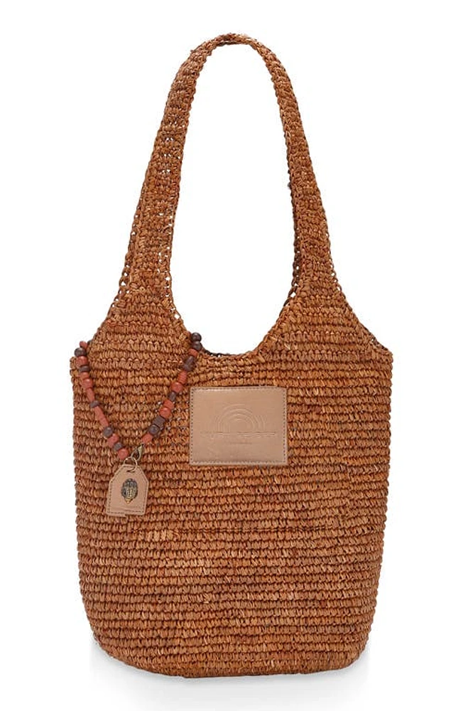 Kurt Geiger London Raffia Hobo Bag in Brown at Nordstrom