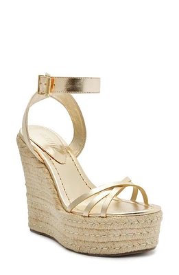 Schutz Alexandra Espadrille Platform Wedge Sandal Platina at Nordstrom,