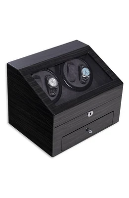 Bey-Berk Daytona 4-Watch Winder & Case in Grey at Nordstrom