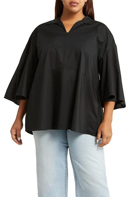 HARSHMAN Maureen Cotton Poplin Tunic Shirt at Nordstrom