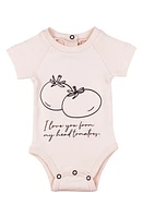 L'Ovedbaby Tomato Organic Cotton Graphic Bodysuit Blush Tomatoes at Nordstrom,