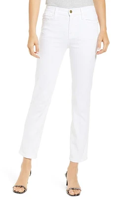 FRAME Le High Ankle Straight Leg Jeans Blanc at Nordstrom,