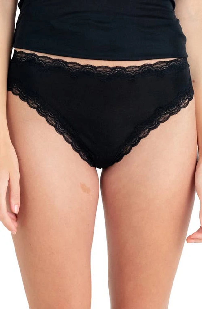 Uwila Warrior Lace Trim Silk Thong Tap Shoe Black at Nordstrom,